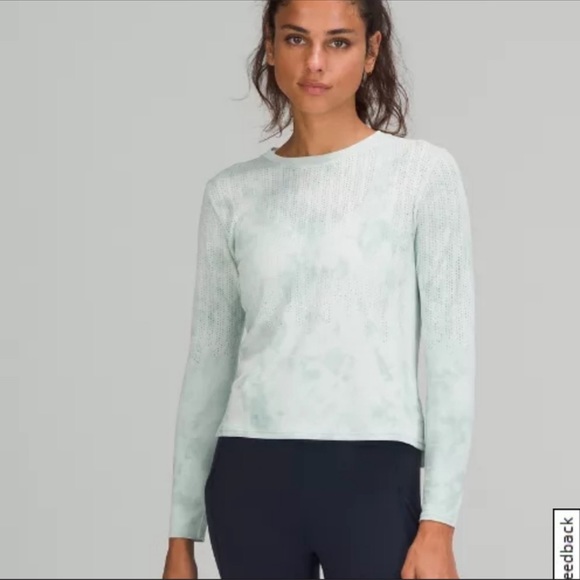 lululemon athletica Tops - NWT lululemon Train to be Long sleeve tie dye green/white Top- RSWR/LW3EIPD